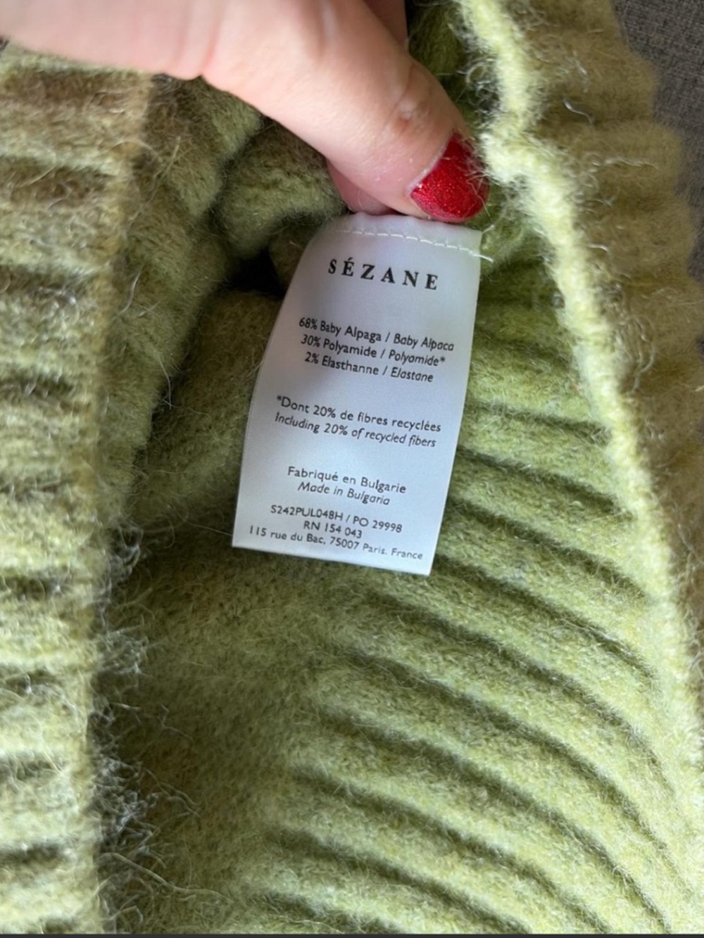 Sezane Sama Jumper / Pistachio / Small / Excellent Condition - Picture 5 of 6